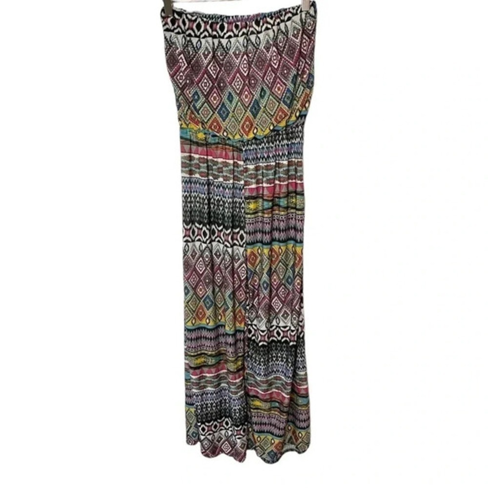 Just Love Womens Strapless Geometric Tribal Print Wide Leg Jumpsuit XL 5173A